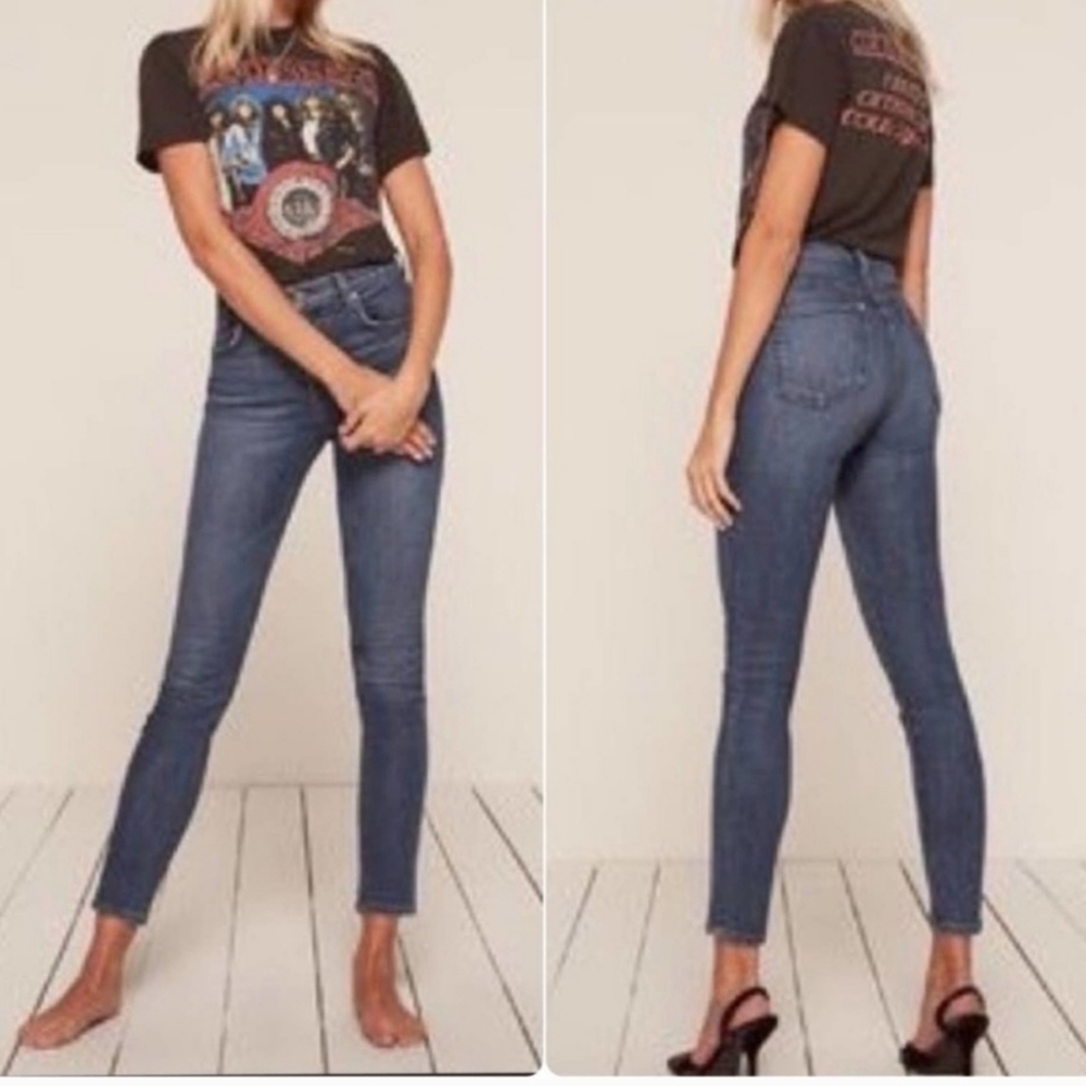 REFORMATION s26 light blue jeans high rise & skinny